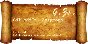 Gömöri Zsigmond névjegykártya
